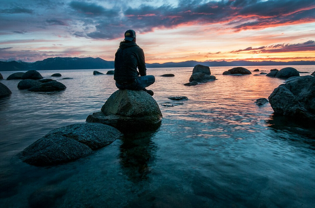 person reflecting alone